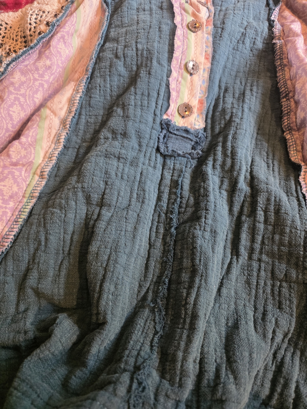 POL Teal and Pastel Multi-Panel Pullover - Picture 7 of 16